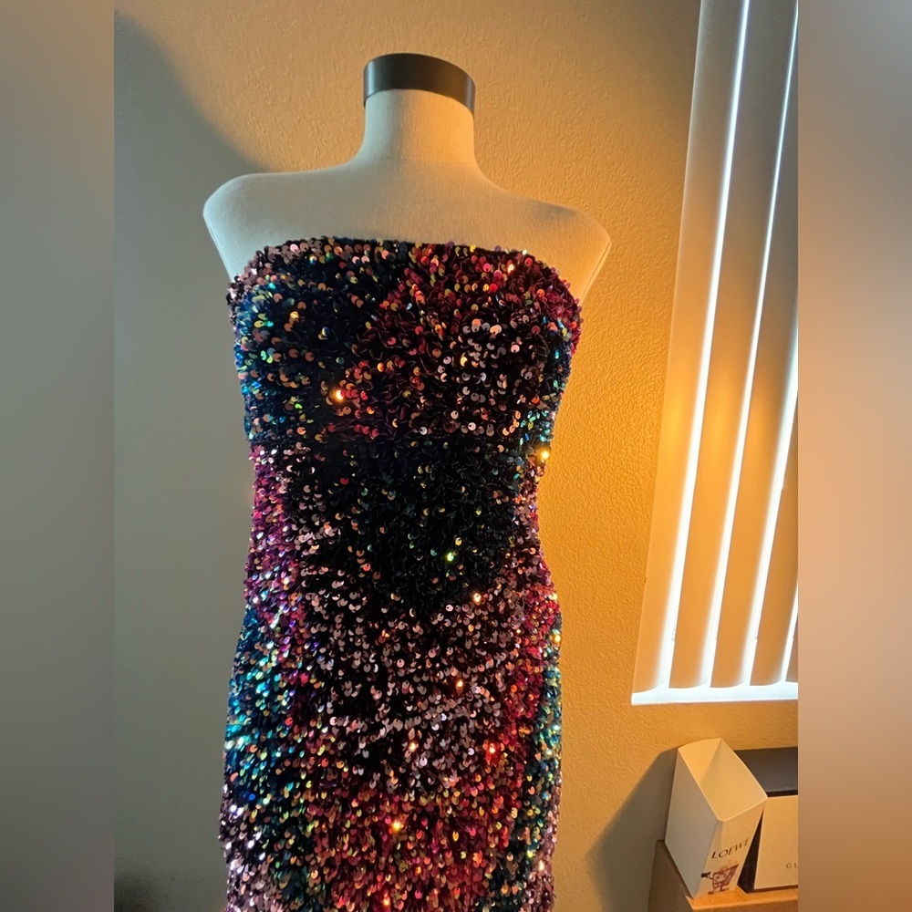 MNG -  Multicolor Sequin mini dress - size small - very sparkly!